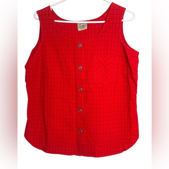 LA Seat Covers Vintage Red Vest w Silver Palm Tree Buttons - Picture 1 of 13